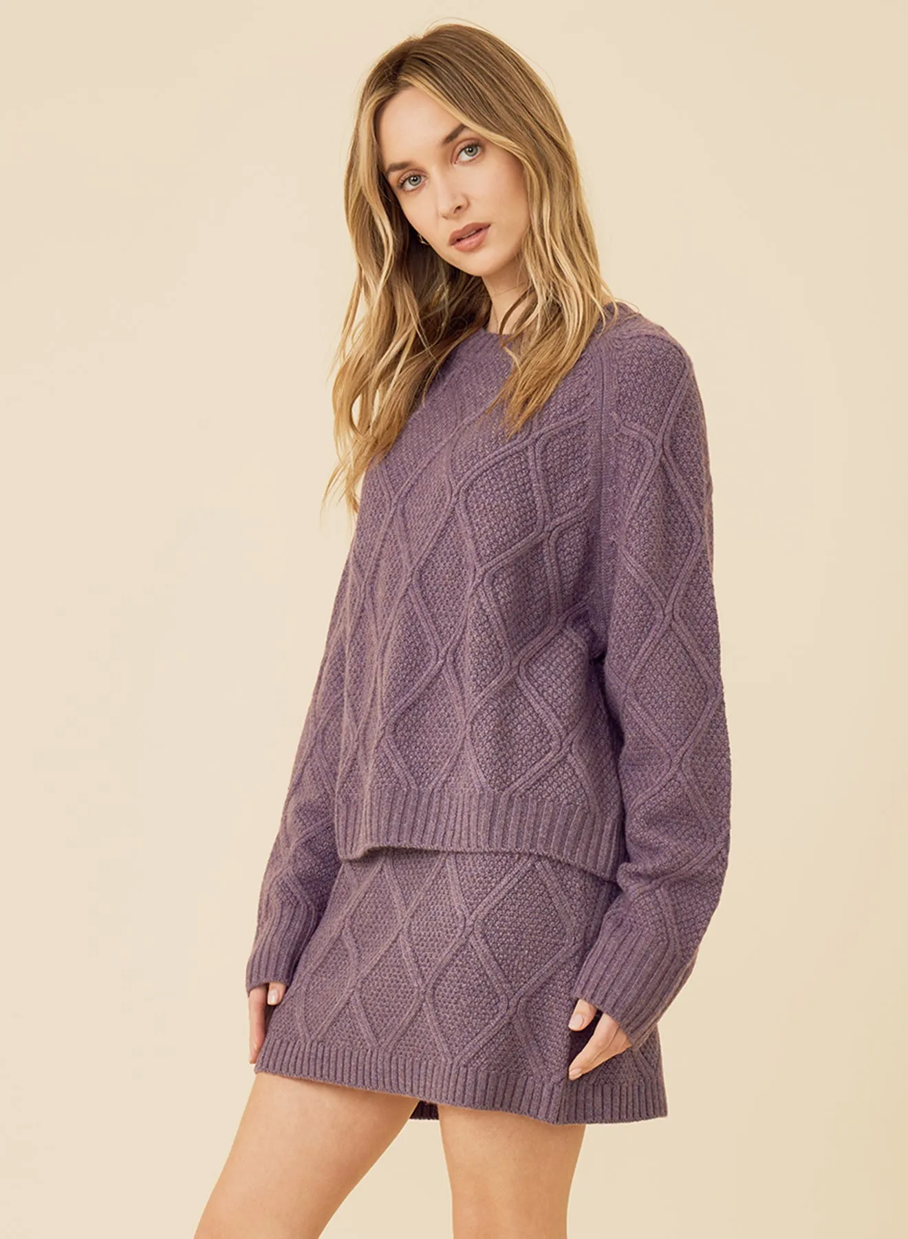 Amelia Knit Pullover - Aubergine