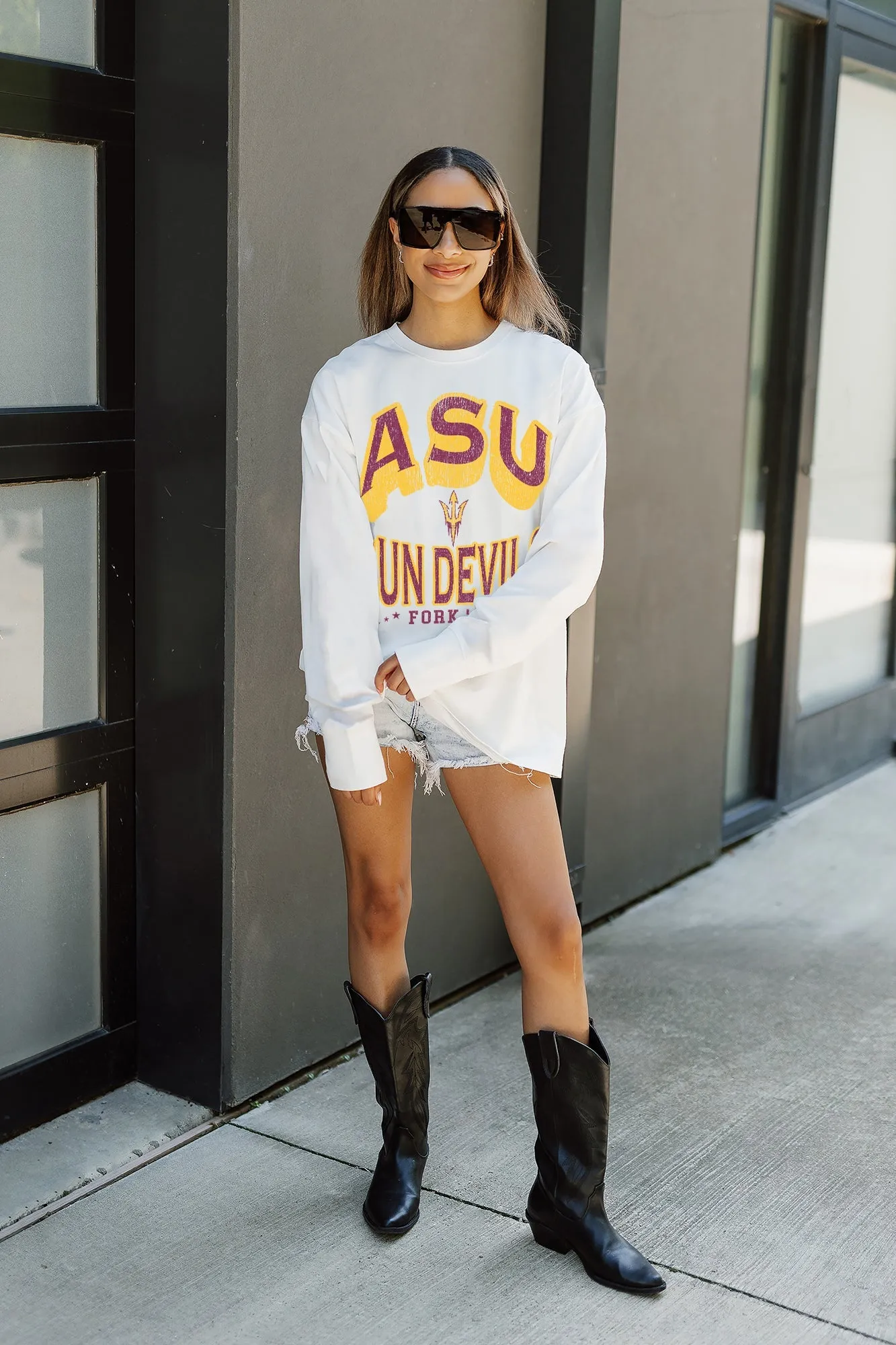 ARIZONA STATE SUN DEVILS TIME OUT OVERSIZED LONG SLEEVE TEE