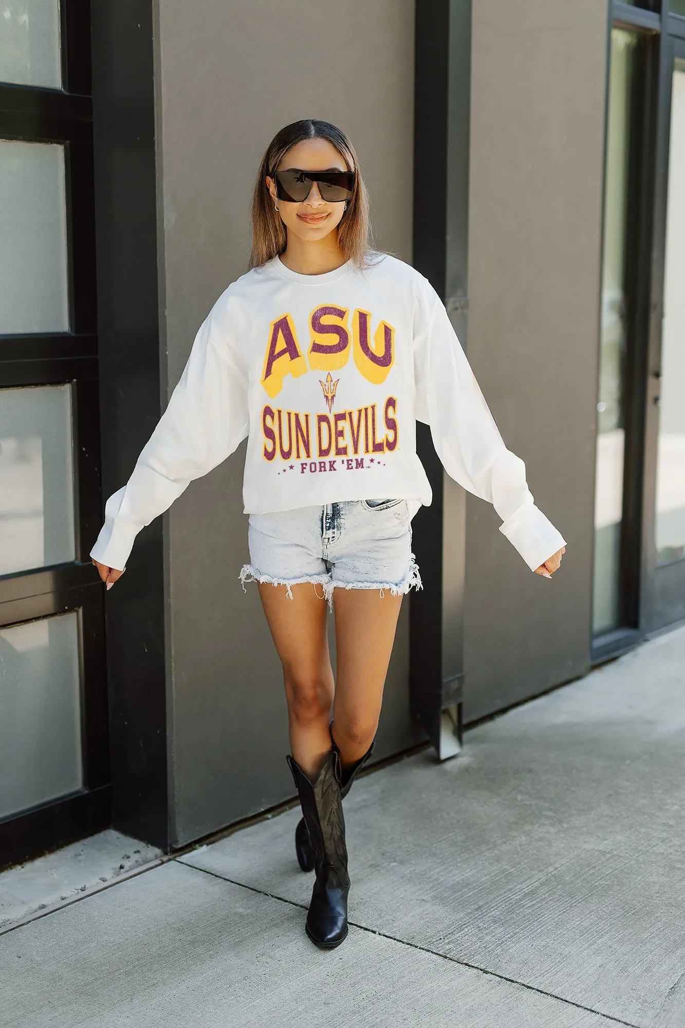 ARIZONA STATE SUN DEVILS TIME OUT OVERSIZED LONG SLEEVE TEE