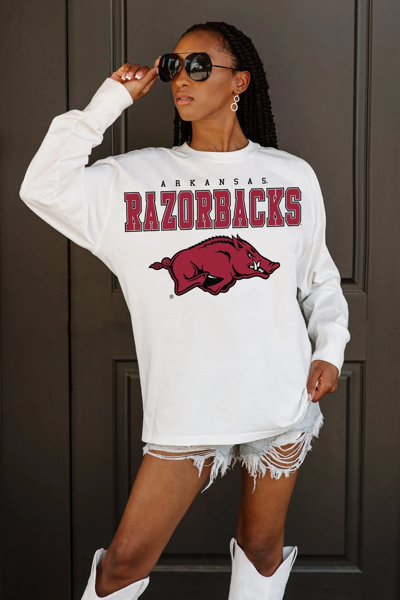 ARKANSAS RAZORBACKS BIG GOALS OVERSIZED LONG SLEEVE PULLOVER