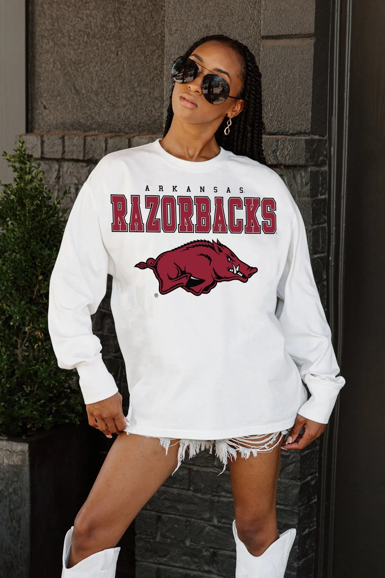 ARKANSAS RAZORBACKS BIG GOALS OVERSIZED LONG SLEEVE PULLOVER