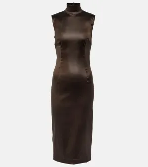 Dolce&Gabbana High-neck satin midi dress