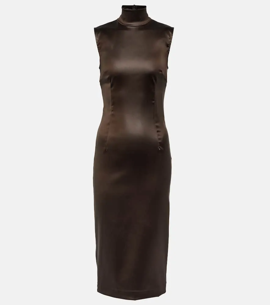 Dolce&Gabbana High-neck satin midi dress