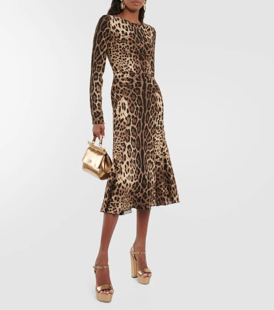 Dolce&Gabbana Leopard-print jersey midi dress