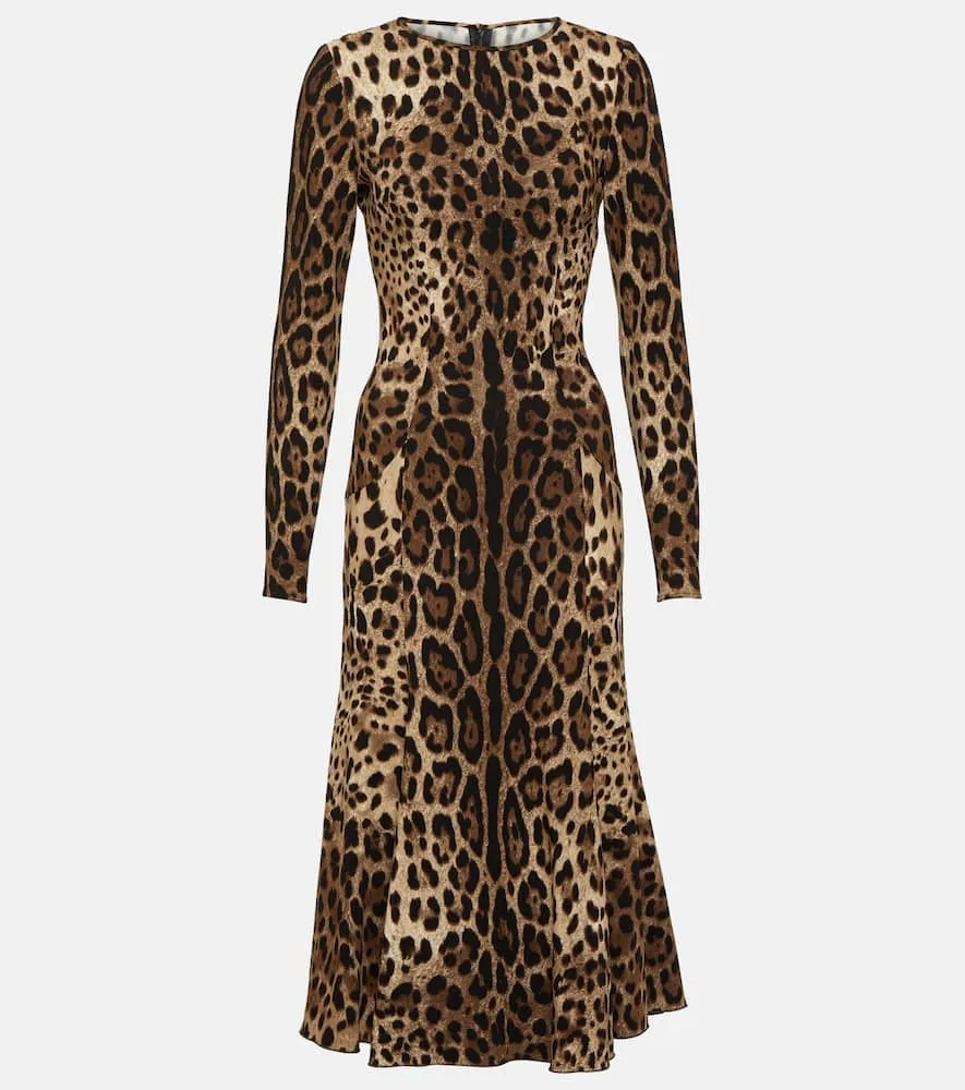 Dolce&Gabbana Leopard-print jersey midi dress