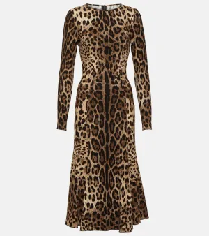 Dolce&Gabbana Leopard-print jersey midi dress