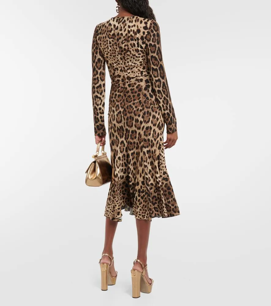 Dolce&Gabbana Leopard-print jersey midi dress
