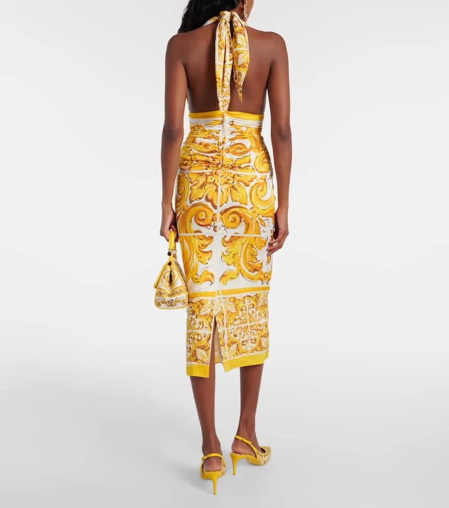 Dolce&Gabbana Majolica silk-blend midi dress