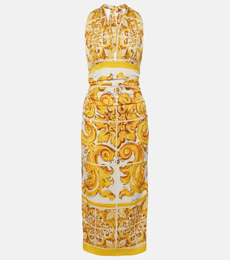 Dolce&Gabbana Majolica silk-blend midi dress
