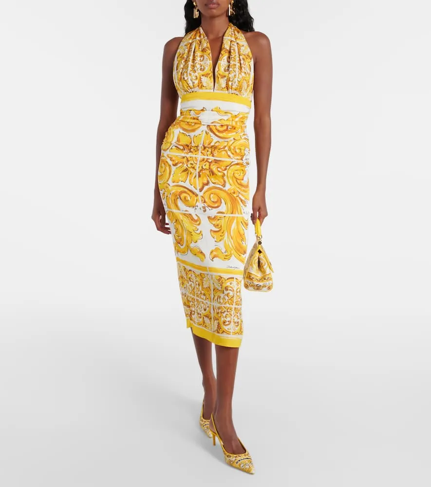 Dolce&Gabbana Majolica silk-blend midi dress