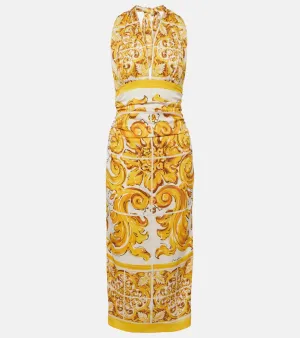 Dolce&Gabbana Majolica silk-blend midi dress
