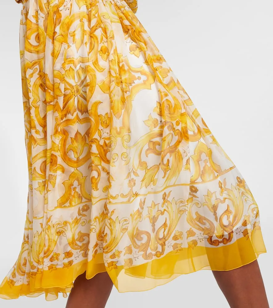 Dolce&Gabbana Majolica silk chiffon midi dress