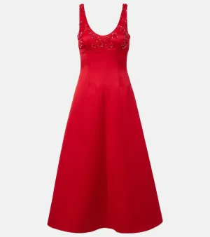 Emilia Wickstead Abella embellished satin midi dress