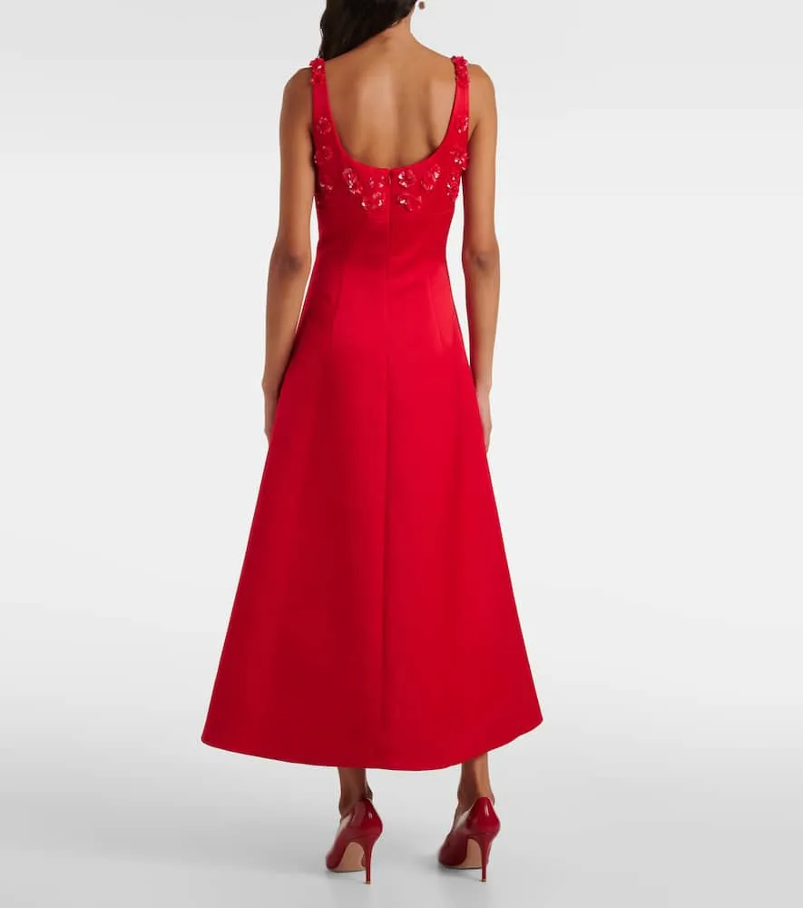 Emilia Wickstead Abella embellished satin midi dress