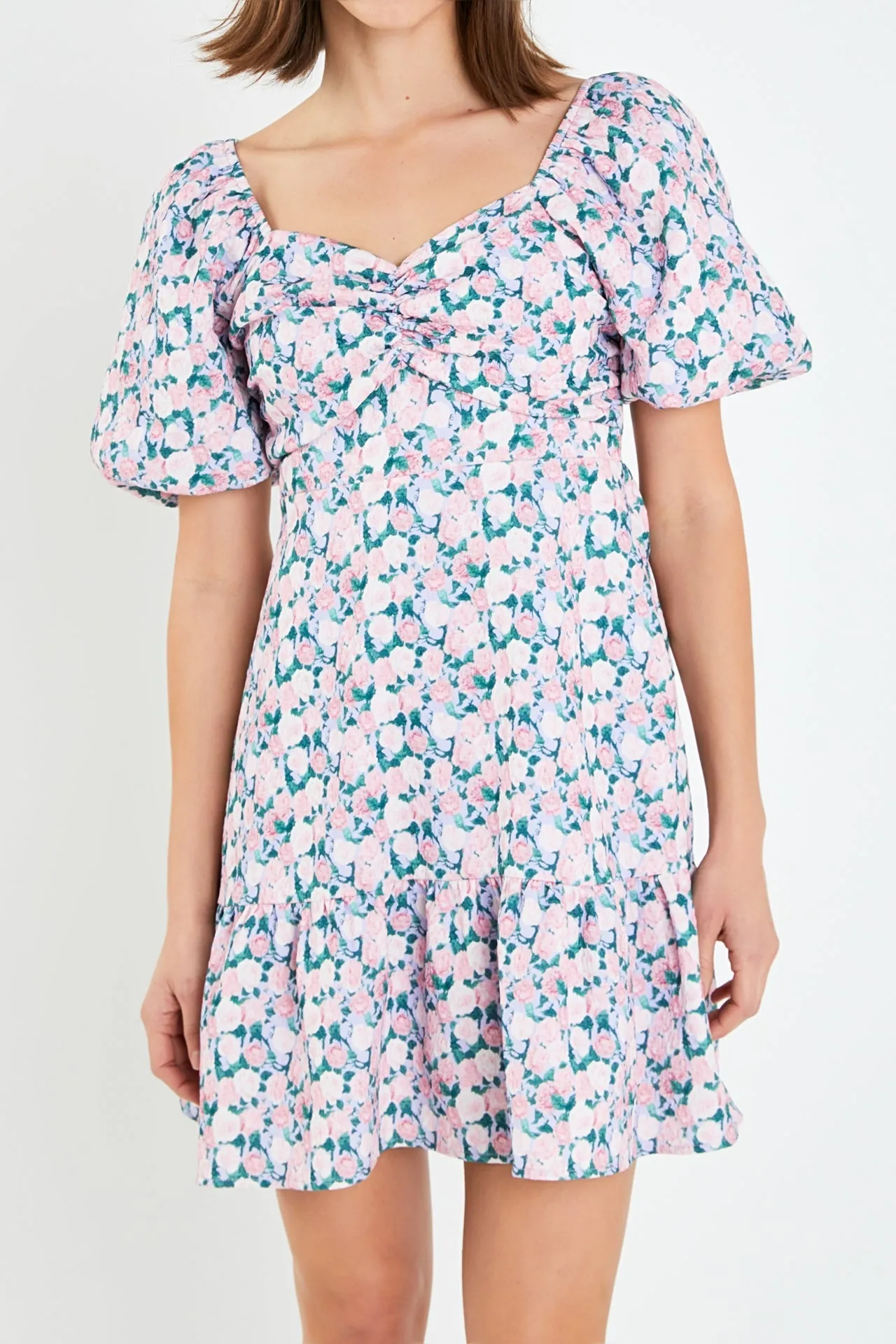 English Factory - Floral Puff Sleeve Mini Dress