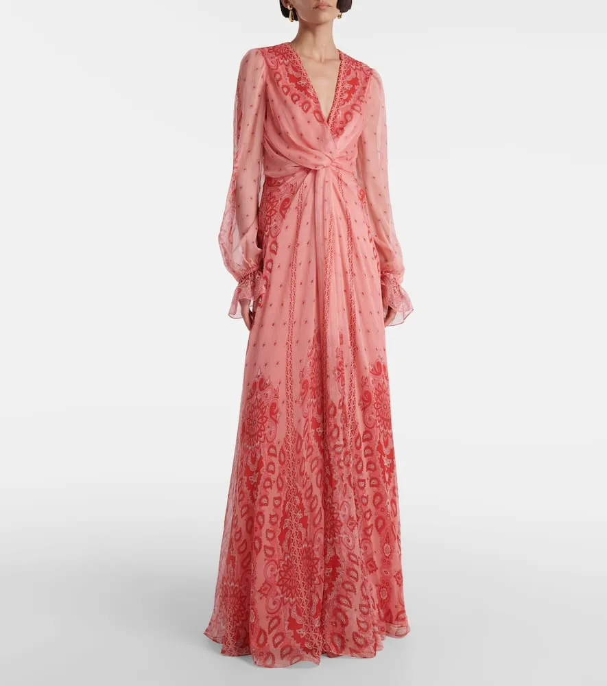 Etro Printed silk gown