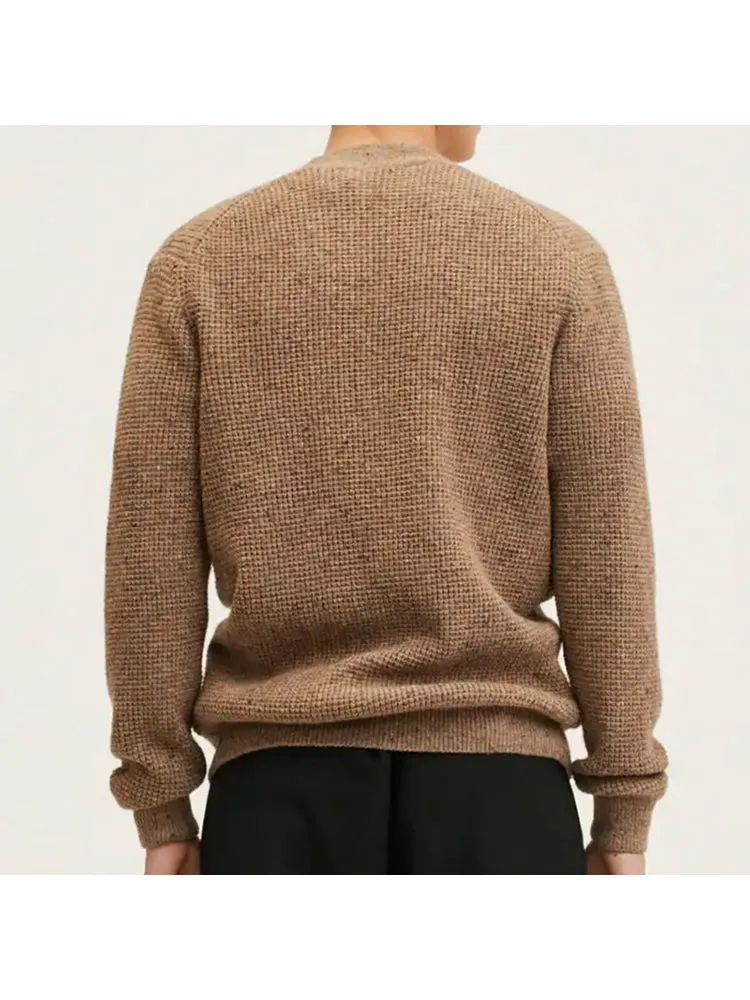 Men'S V-Neck Thickened Cardigan Sweater