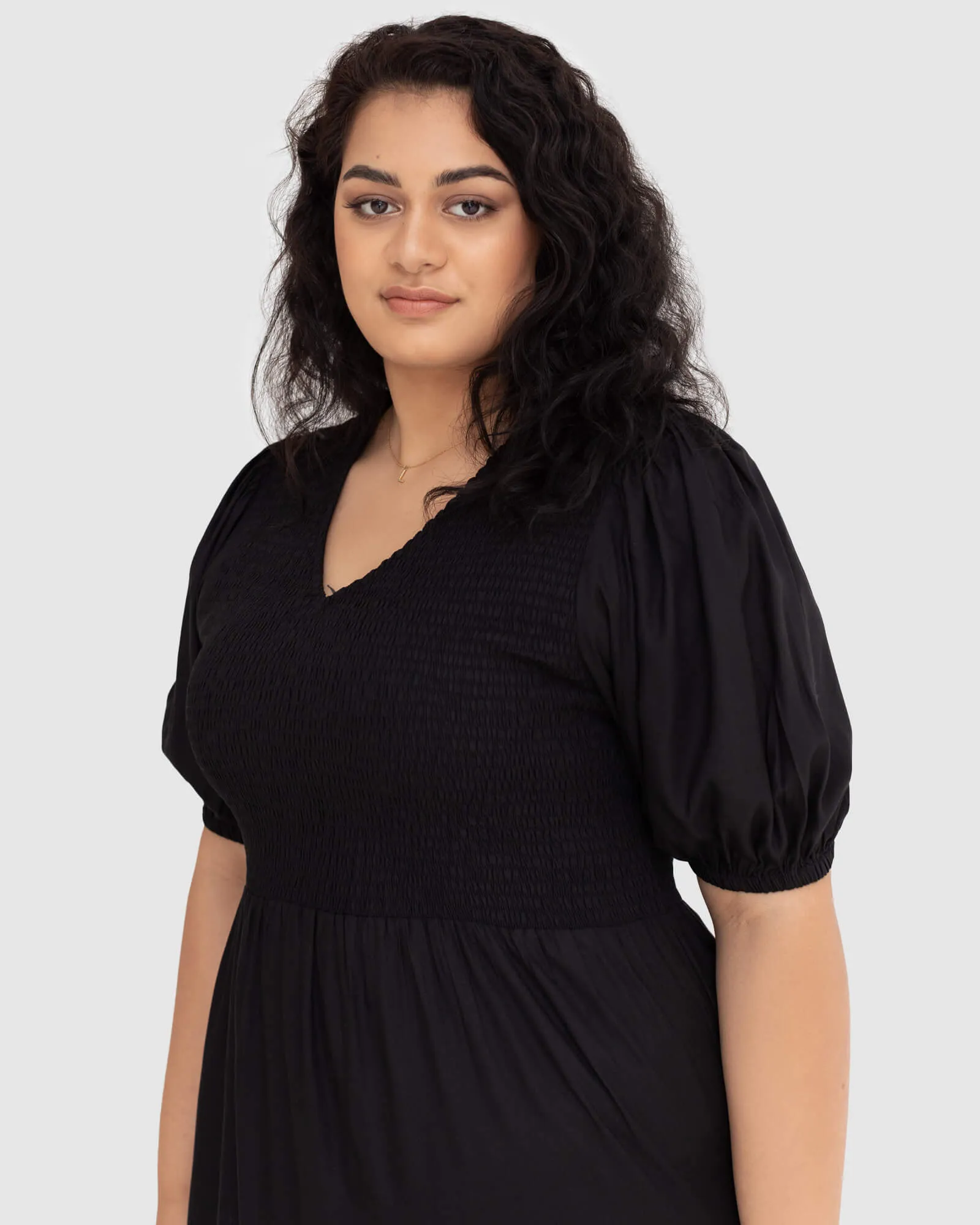 Mia Blouse Sleeve Dress | Black