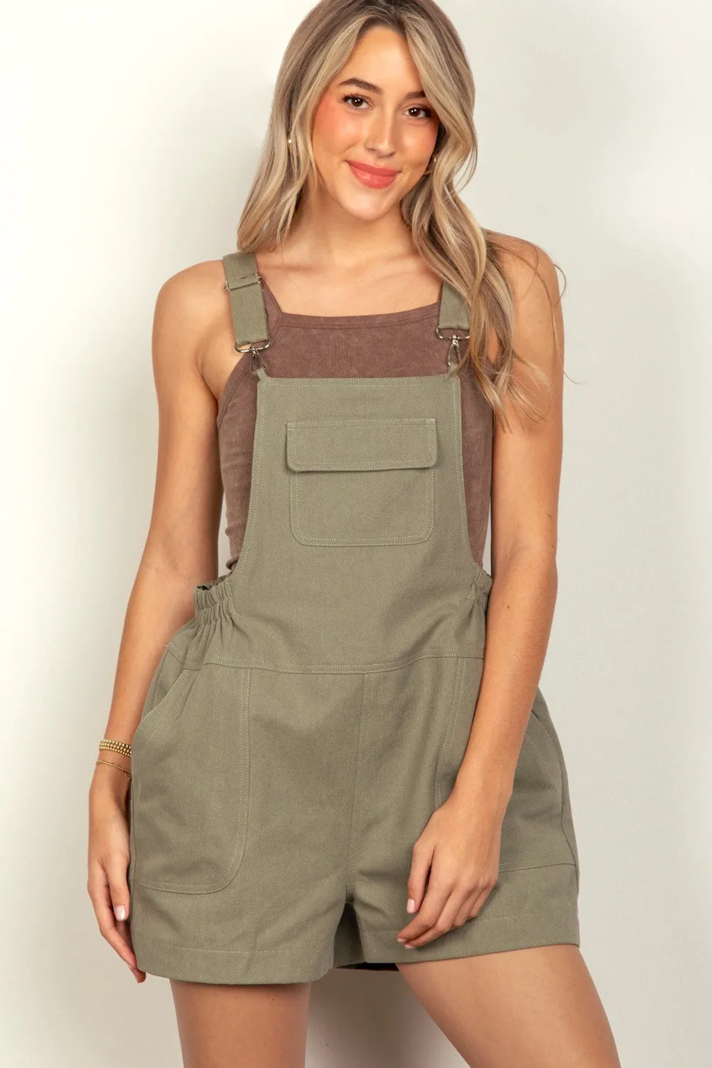 Suspender Shortalls in Green