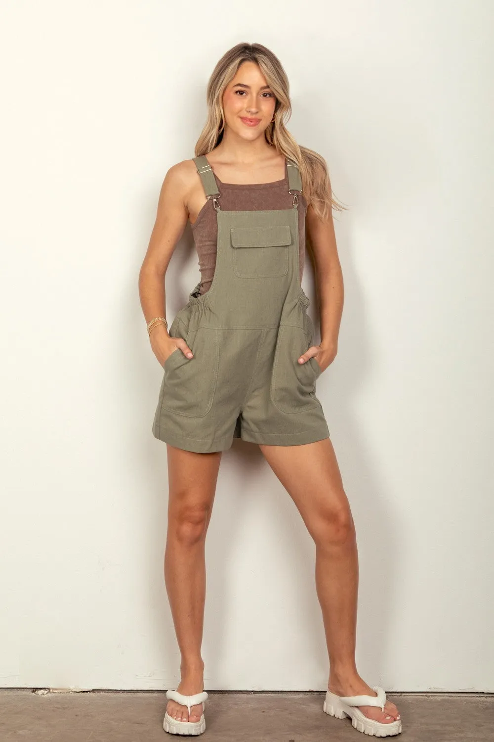 Suspender Shortalls in Green