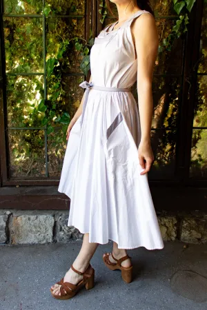 Vintage 1980s Lightweight Wrap Dress with Low Cut Back - Small