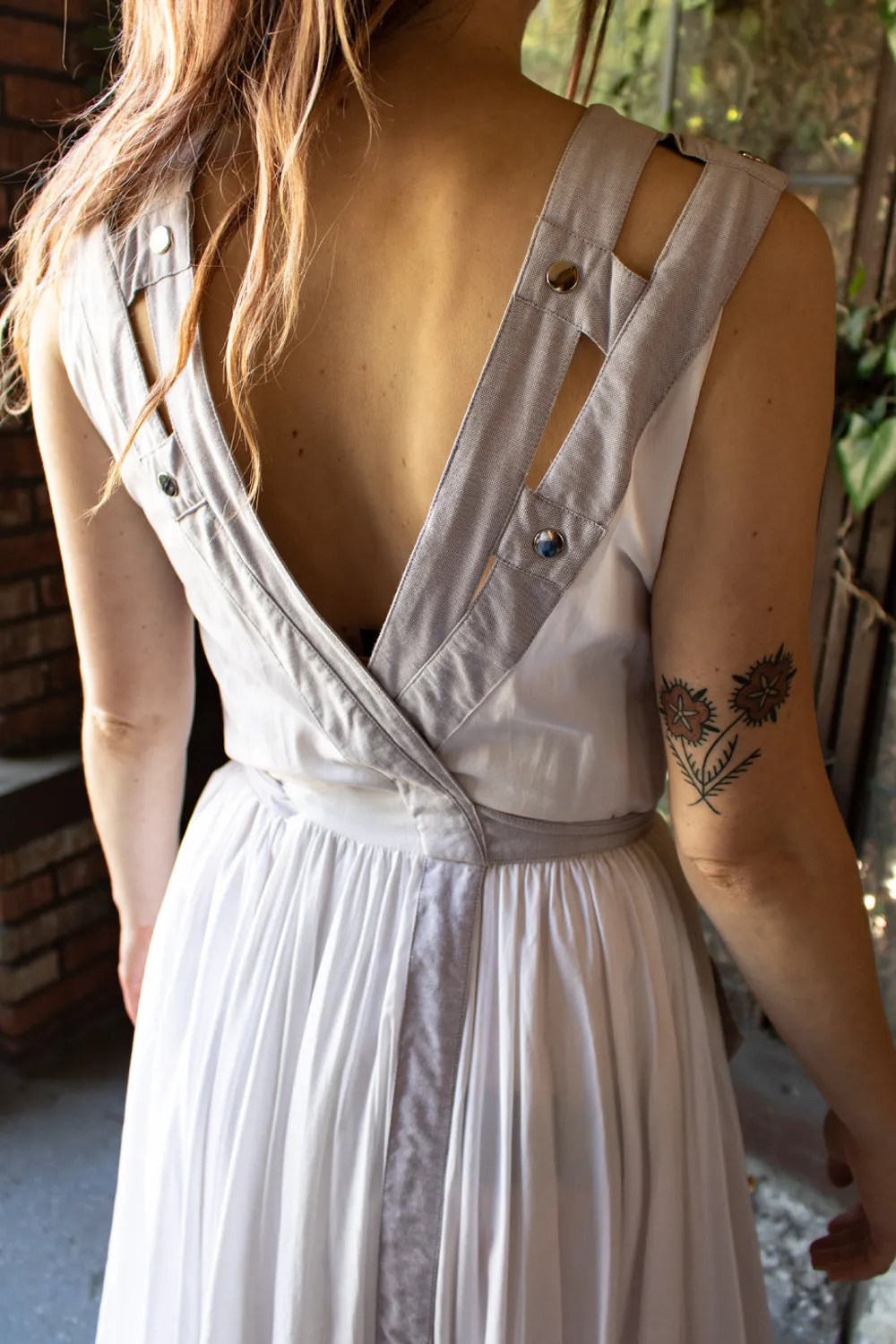 Vintage 1980s Lightweight Wrap Dress with Low Cut Back - Small